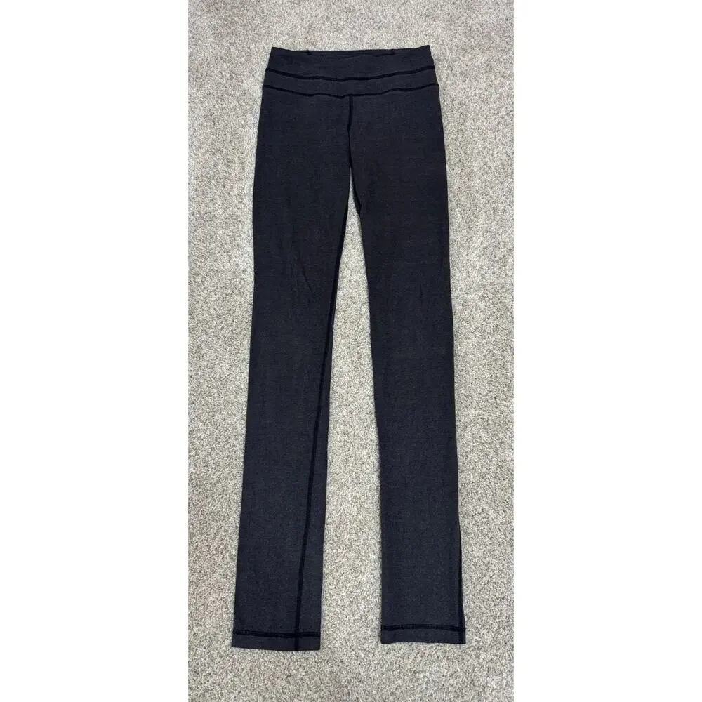 Lululemon Skinny Groove Pant Full-On Luon Yoga Leggings Size 2 Gray